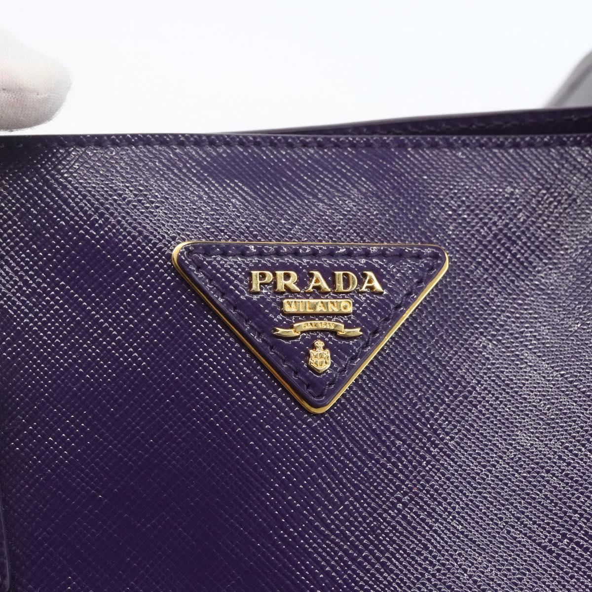 PRADA Hand Bag Enamel 2way Purple Gold BN1844 Auth am10028V