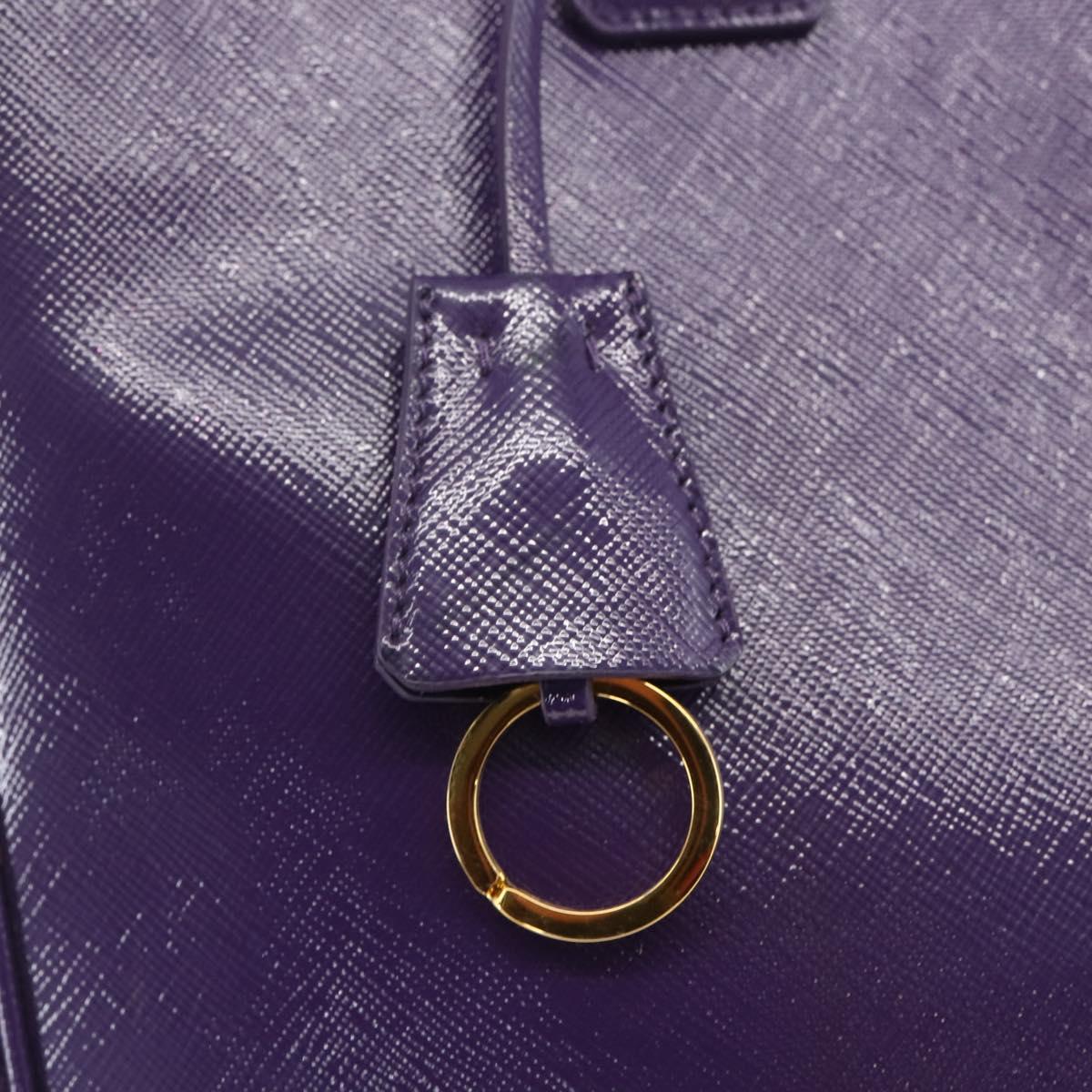 PRADA Hand Bag Enamel 2way Purple Gold BN1844 Auth am10028V