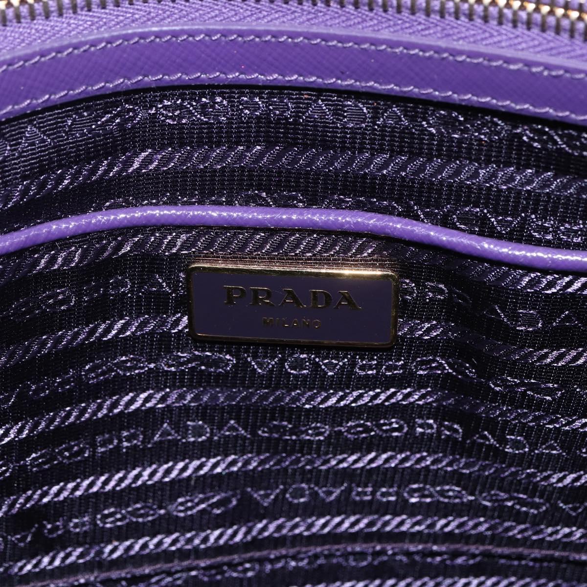 PRADA Hand Bag Enamel 2way Purple Gold BN1844 Auth am10028V