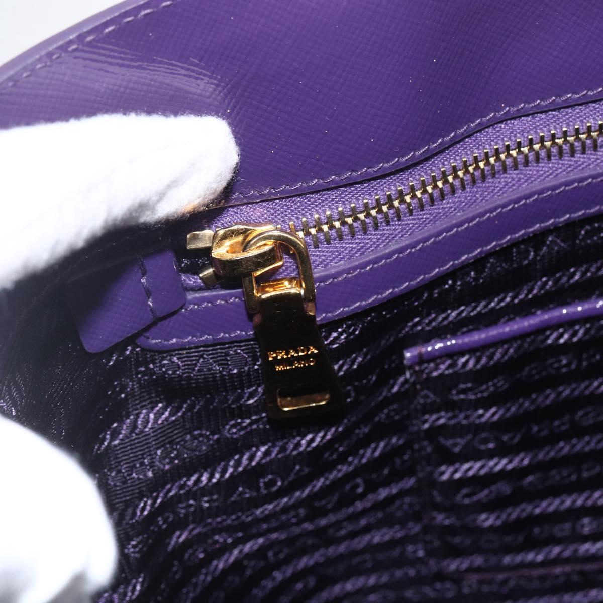 PRADA Hand Bag Enamel 2way Purple Gold BN1844 Auth am10028V