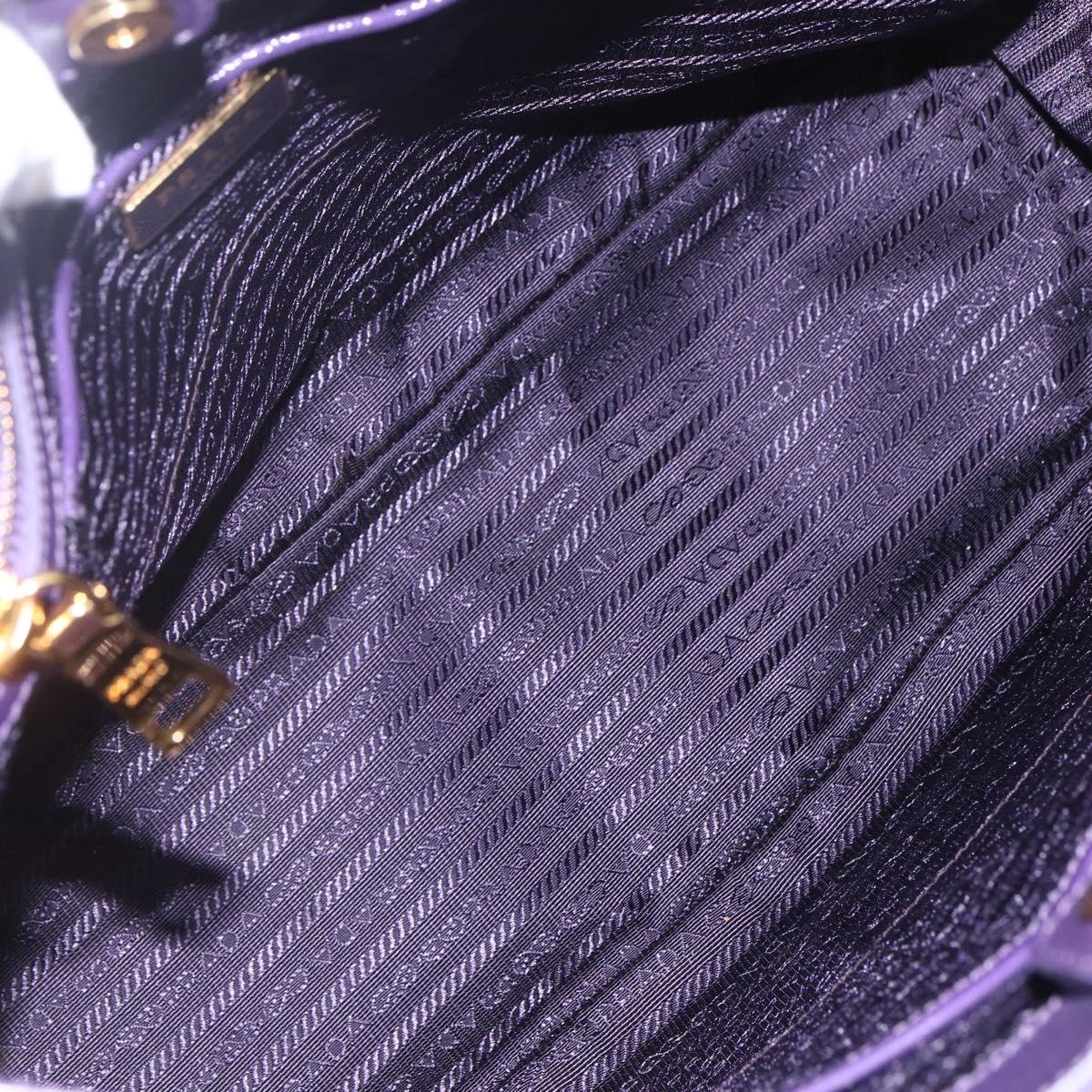 PRADA Hand Bag Enamel 2way Purple Gold BN1844 Auth am10028V