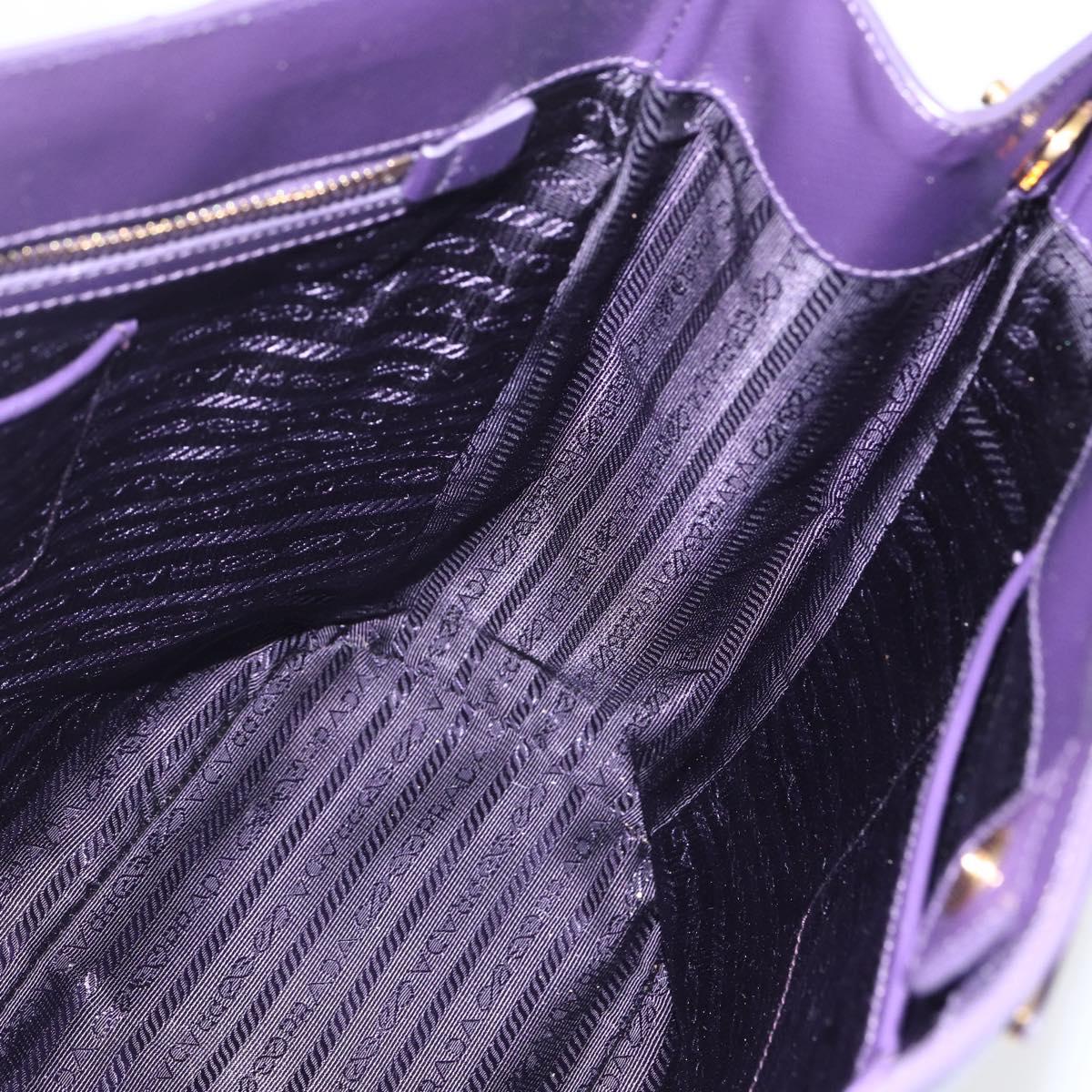 PRADA Hand Bag Enamel 2way Purple Gold BN1844 Auth am10028V