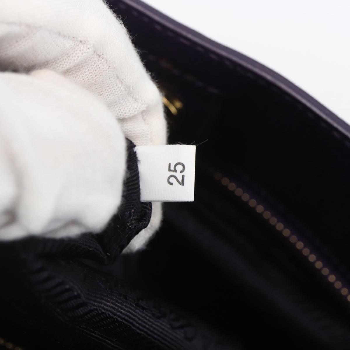 PRADA Hand Bag Enamel 2way Purple Gold BN1844 Auth am10028V