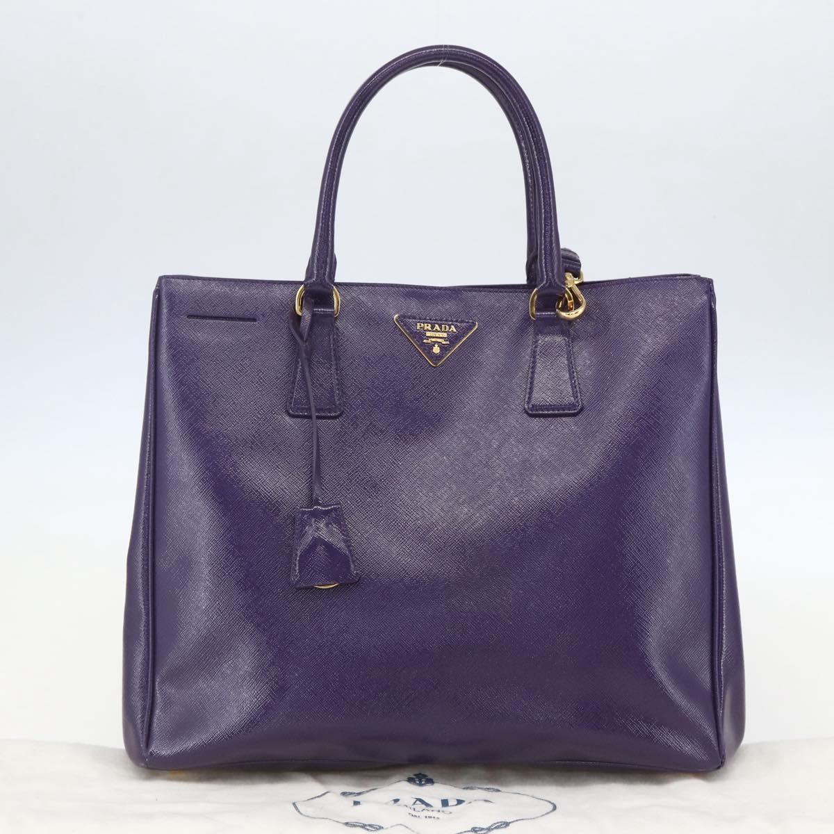 PRADA Hand Bag Enamel 2way Purple Gold BN1844 Auth am10028V