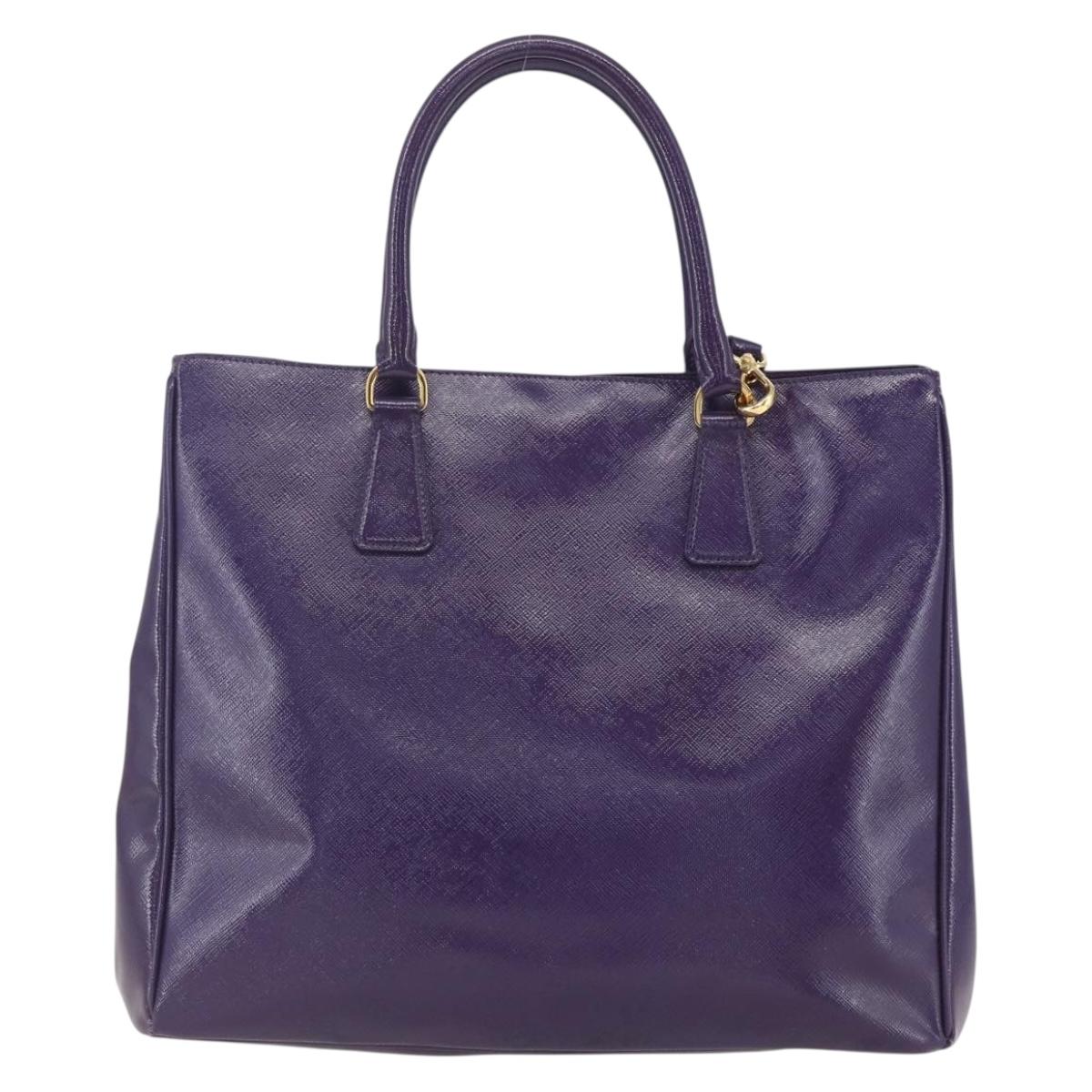 PRADA Hand Bag Enamel 2way Purple Gold BN1844 Auth am10028V
