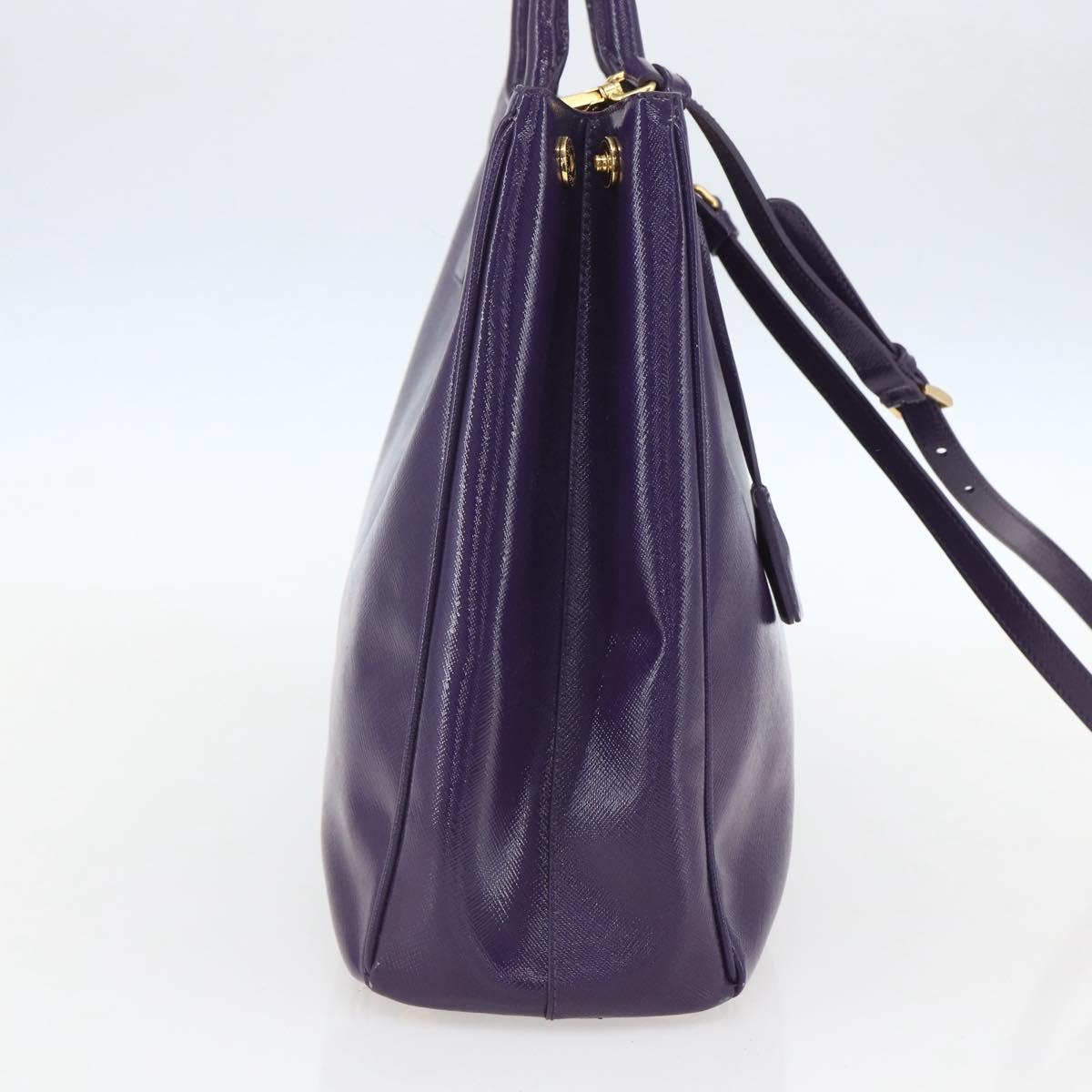 PRADA Hand Bag Enamel 2way Purple Gold BN1844 Auth am10028V