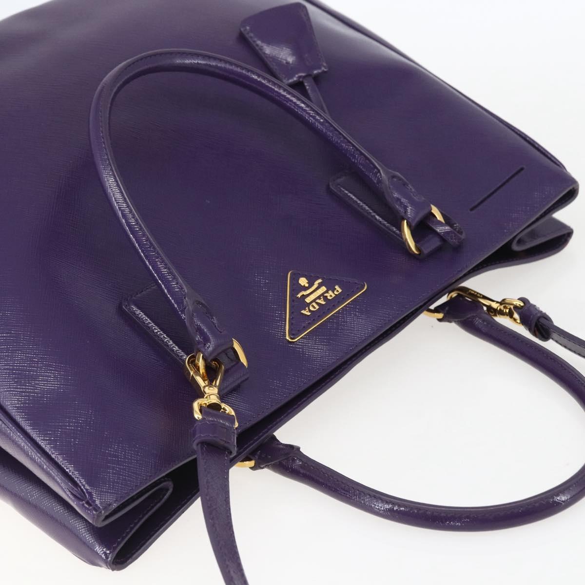 PRADA Hand Bag Enamel 2way Purple Gold BN1844 Auth am10028V