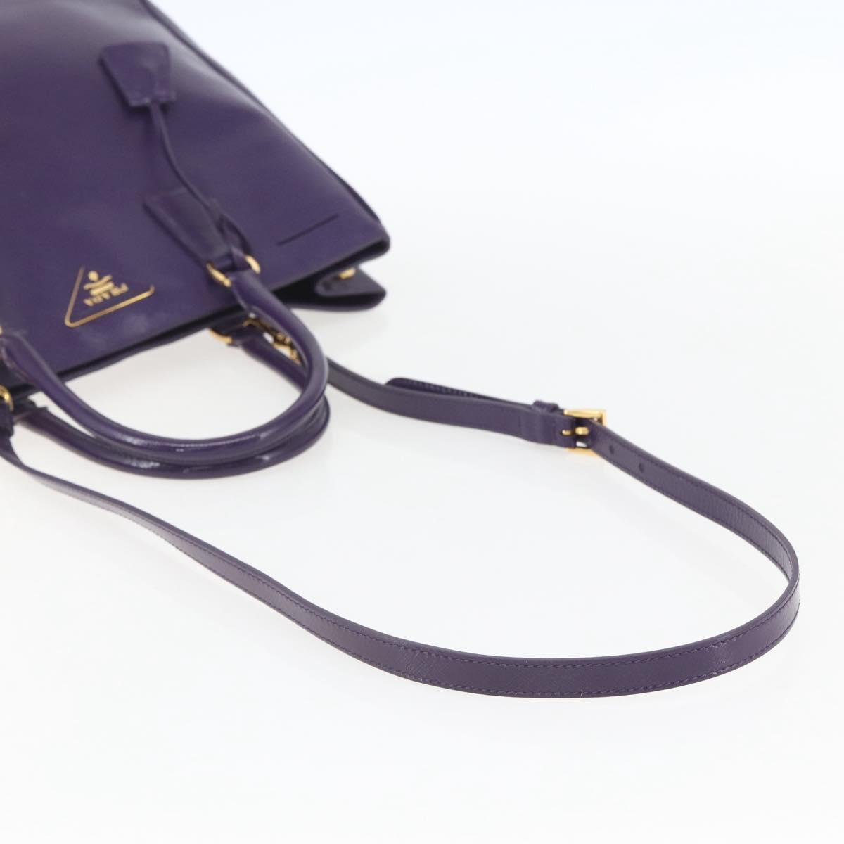 PRADA Hand Bag Enamel 2way Purple Gold BN1844 Auth am10028V