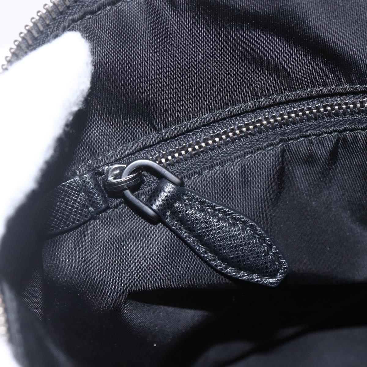 PRADA Beads Hand Bag Nylon Black Silver Auth am10030V