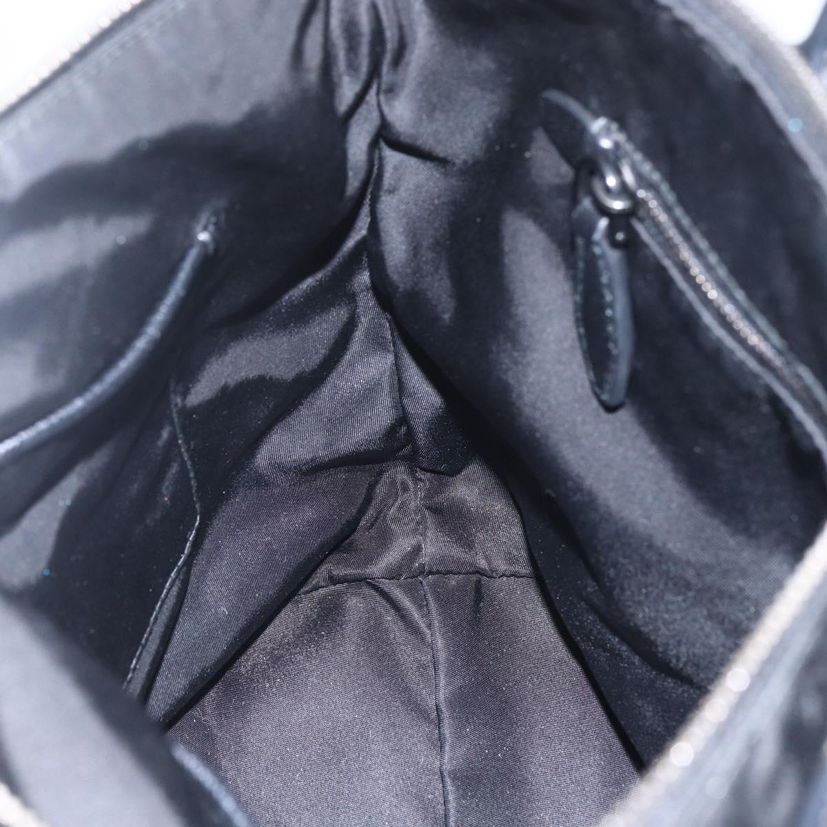 PRADA Beads Hand Bag Nylon Black Silver Auth am10030V