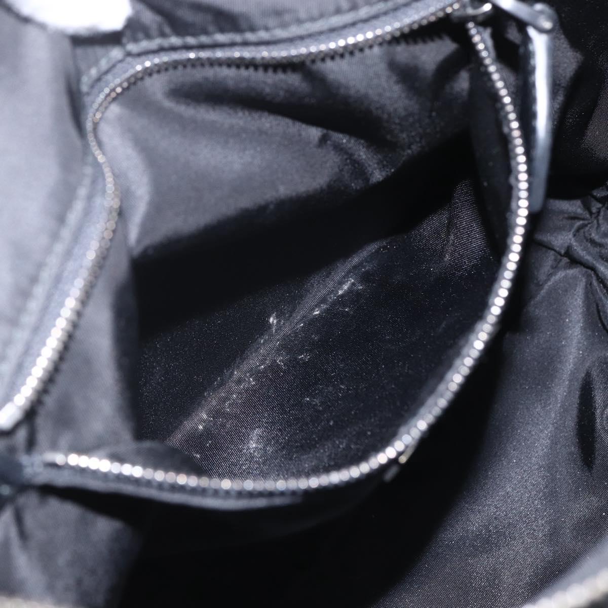 PRADA Beads Hand Bag Nylon Black Silver Auth am10030V