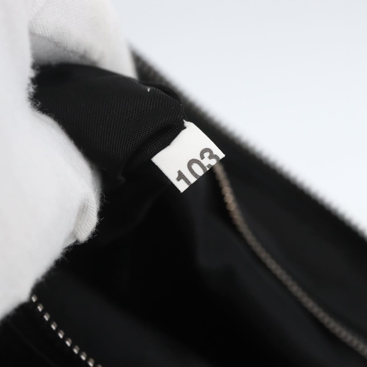 PRADA Beads Hand Bag Nylon Black Silver Auth am10030V