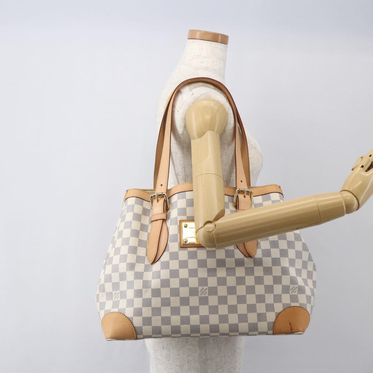 LOUIS VUITTON Damier Azur Hampstead MM Tote Bag N51206 LV Auth am10041V