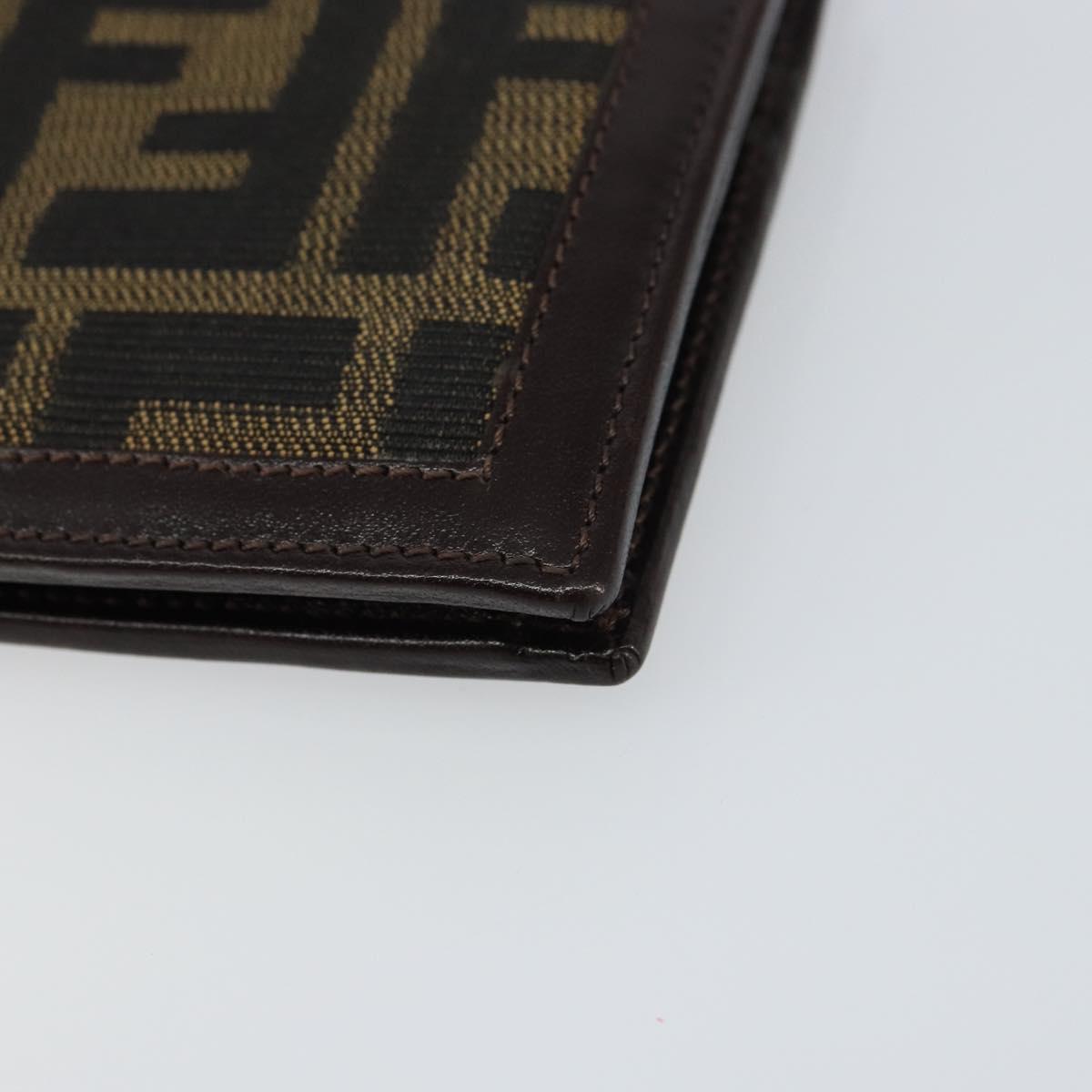 FENDI Zucca Canvas Wallet Black Brown Auth am10042V