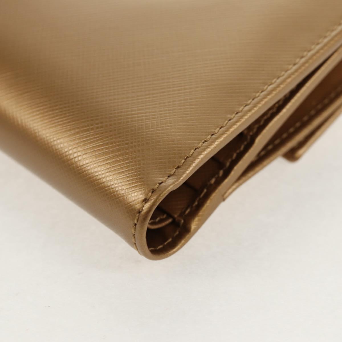Salvatore Ferragamo Gancini Wallet Leather Gold Auth am10043V