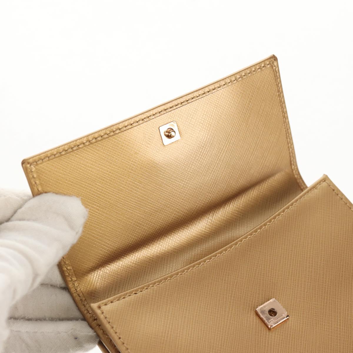Salvatore Ferragamo Gancini Wallet Leather Gold Auth am10043V
