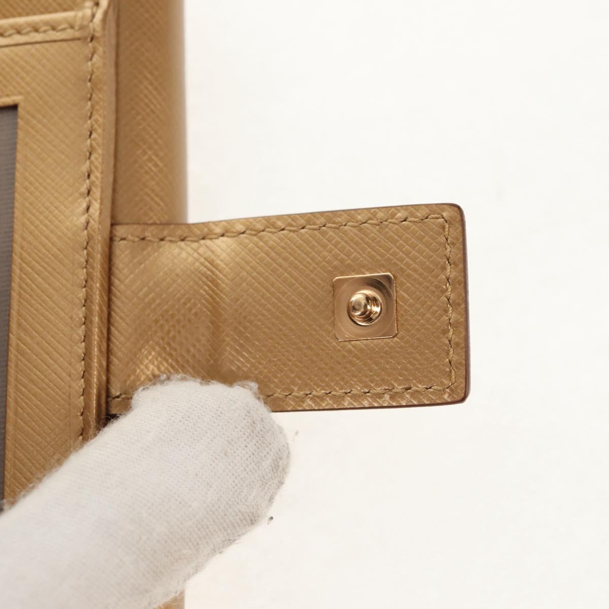 Salvatore Ferragamo Gancini Wallet Leather Gold Auth am10043V