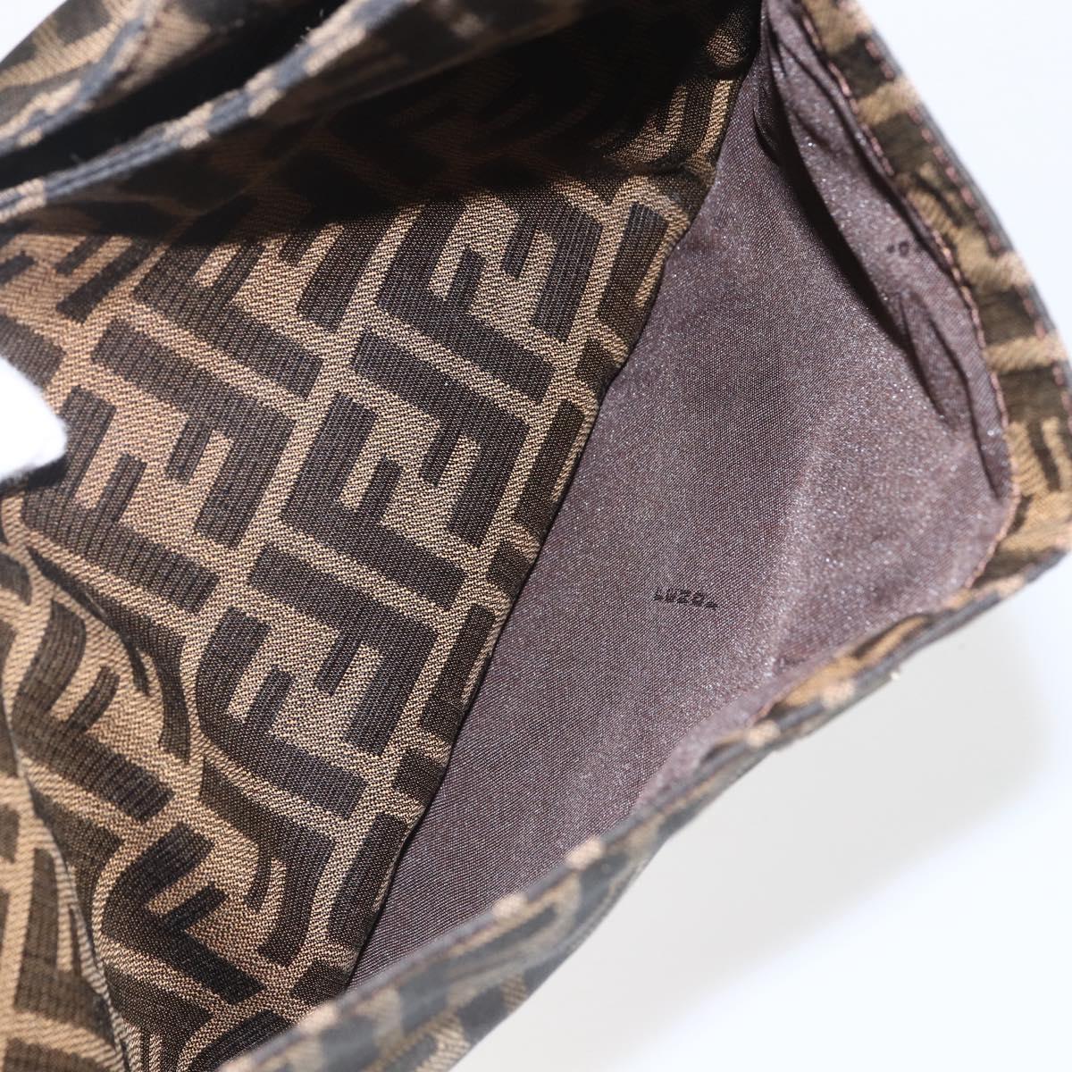 FENDI Zucca Canvas Mamma Baguette Shoulder Bag Black Brown Auth am10048V