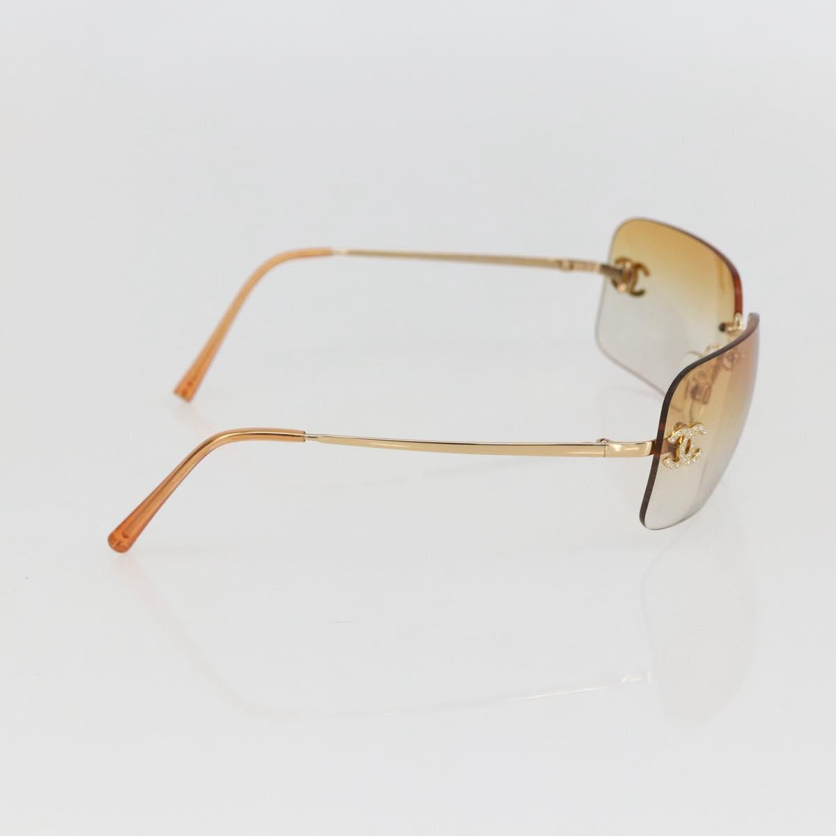 CHANEL Sunglasses metal Gold Tone CC Auth am10051V