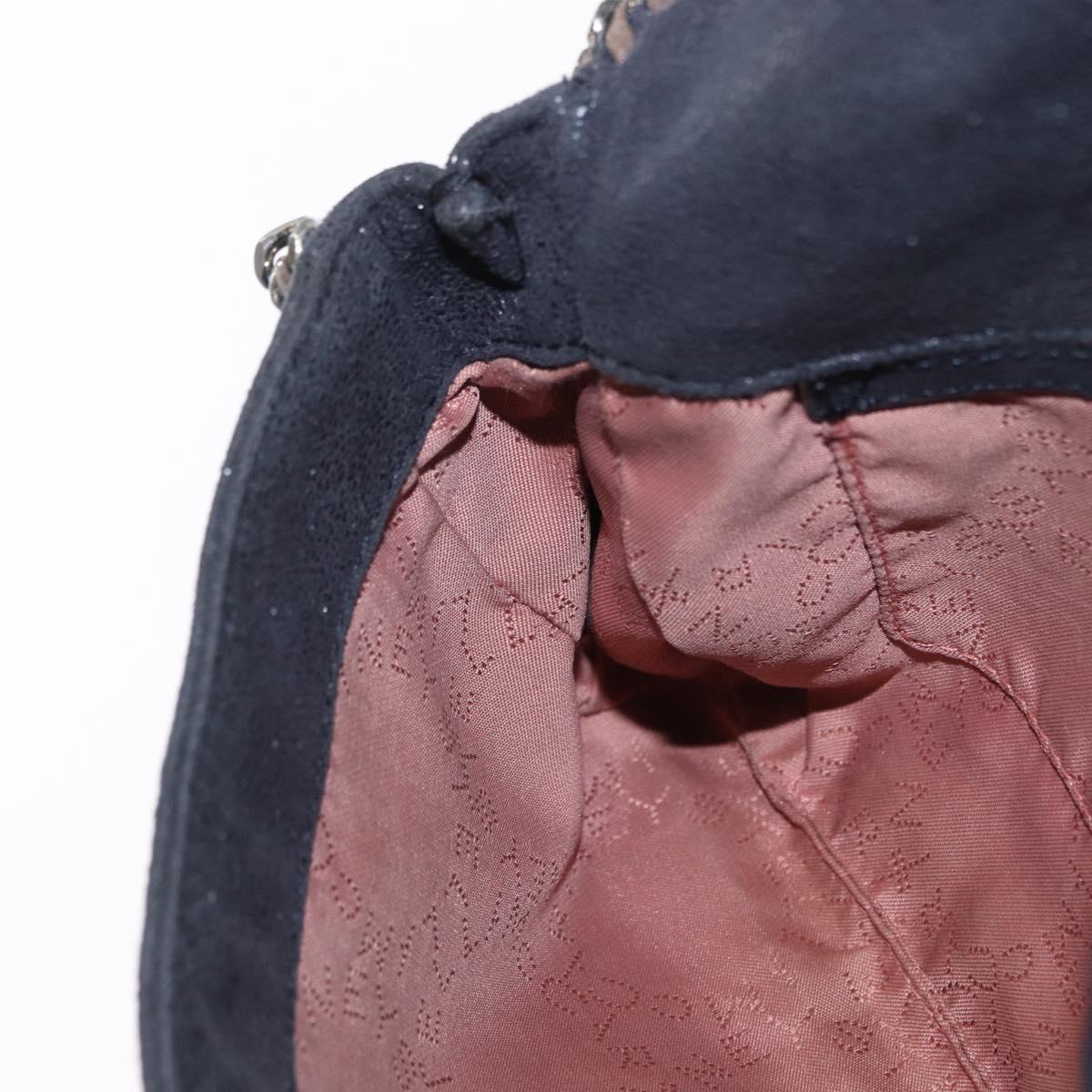 Stella MacCartney Chain Falabella Bag polyester Navy Silver 364519 Auth am10062V