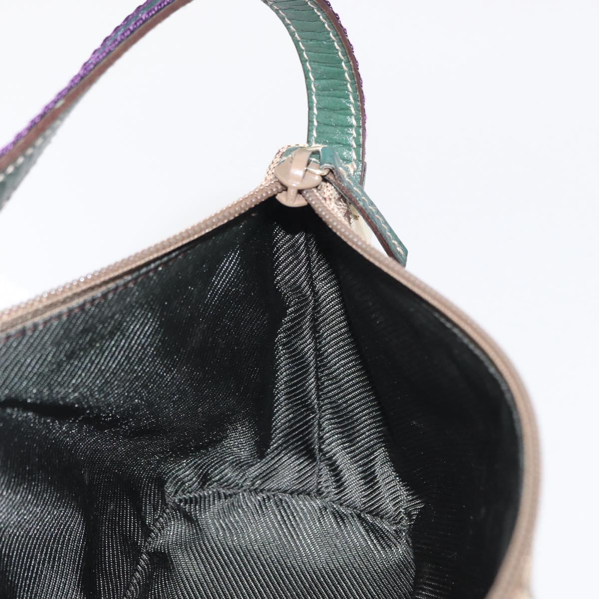 GUCCI GG Canvas Sherry Line Hand Bag Beige Gold 141809 Auth am10067V