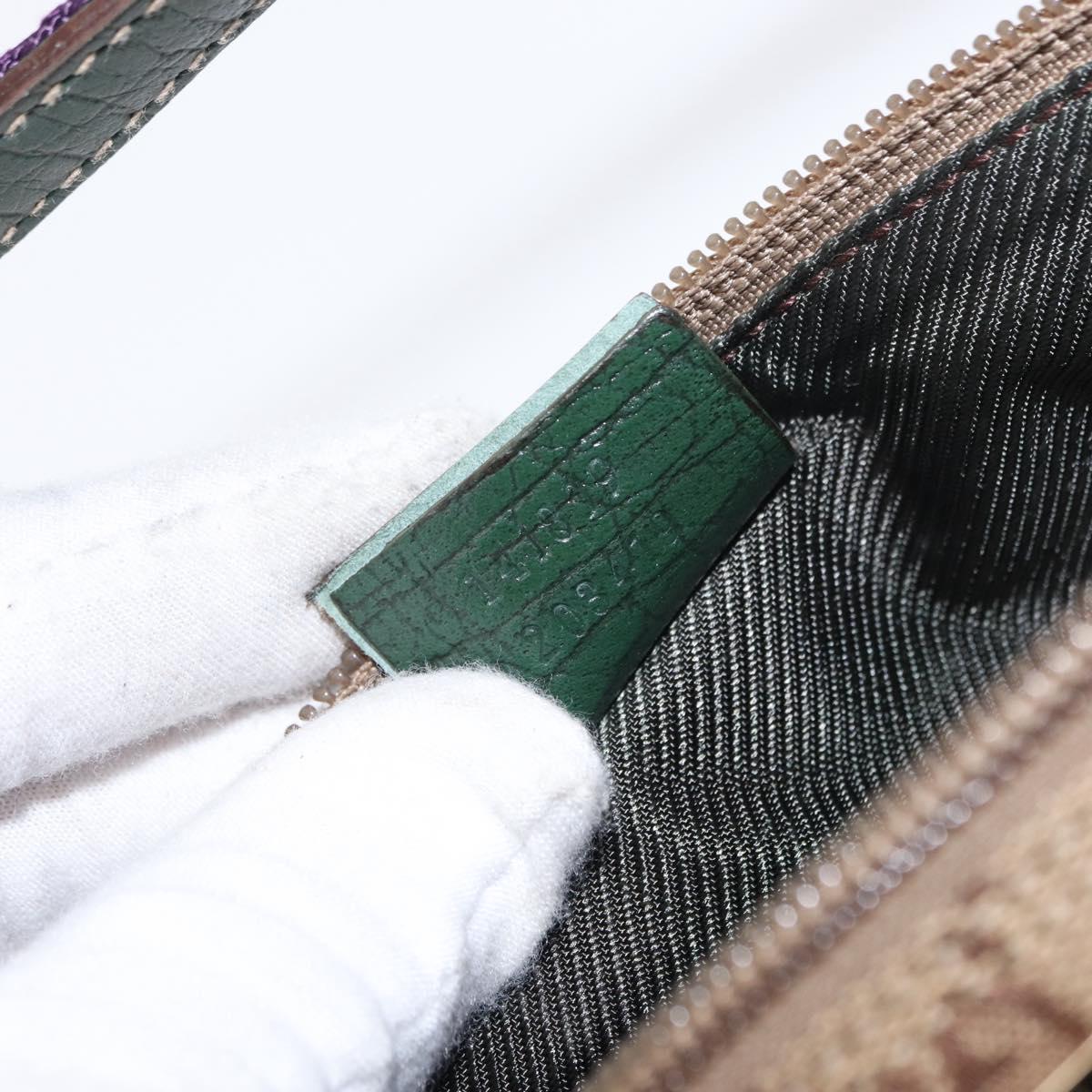 GUCCI GG Canvas Sherry Line Hand Bag Beige Gold 141809 Auth am10067V