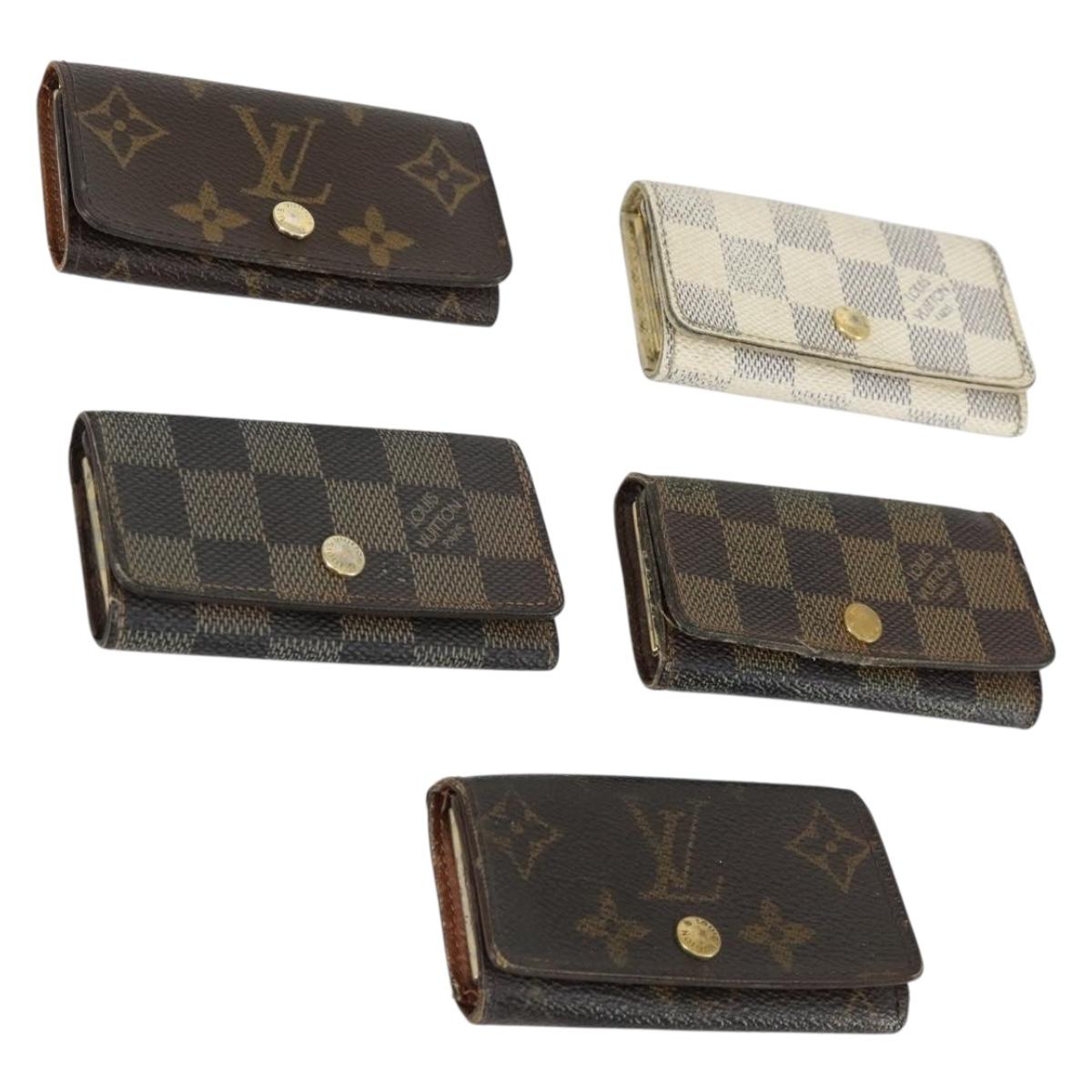 LOUIS VUITTON Monogram Damier Multicles 4 Key Case 5 Set LV Auth am10069