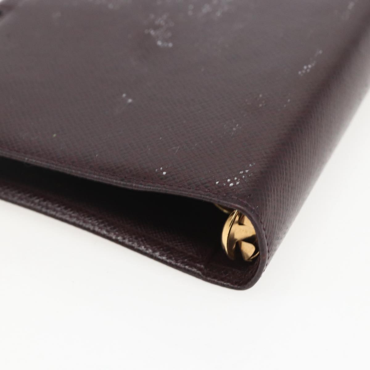 LOUIS VUITTON Taiga Agenda MM Day Planner Cover Acajou R20416 LV Auth am10073