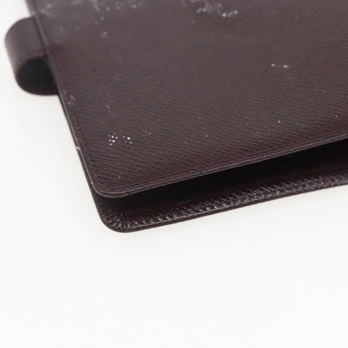 LOUIS VUITTON Taiga Agenda MM Day Planner Cover Acajou R20416 LV Auth am10073