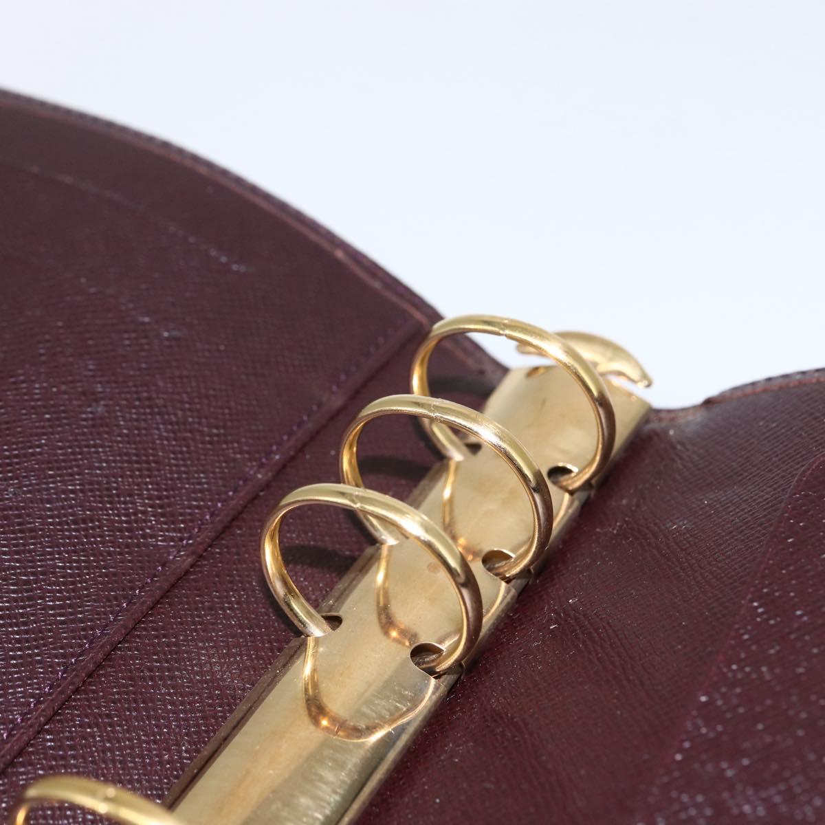 LOUIS VUITTON Taiga Agenda MM Day Planner Cover Acajou R20416 LV Auth am10073