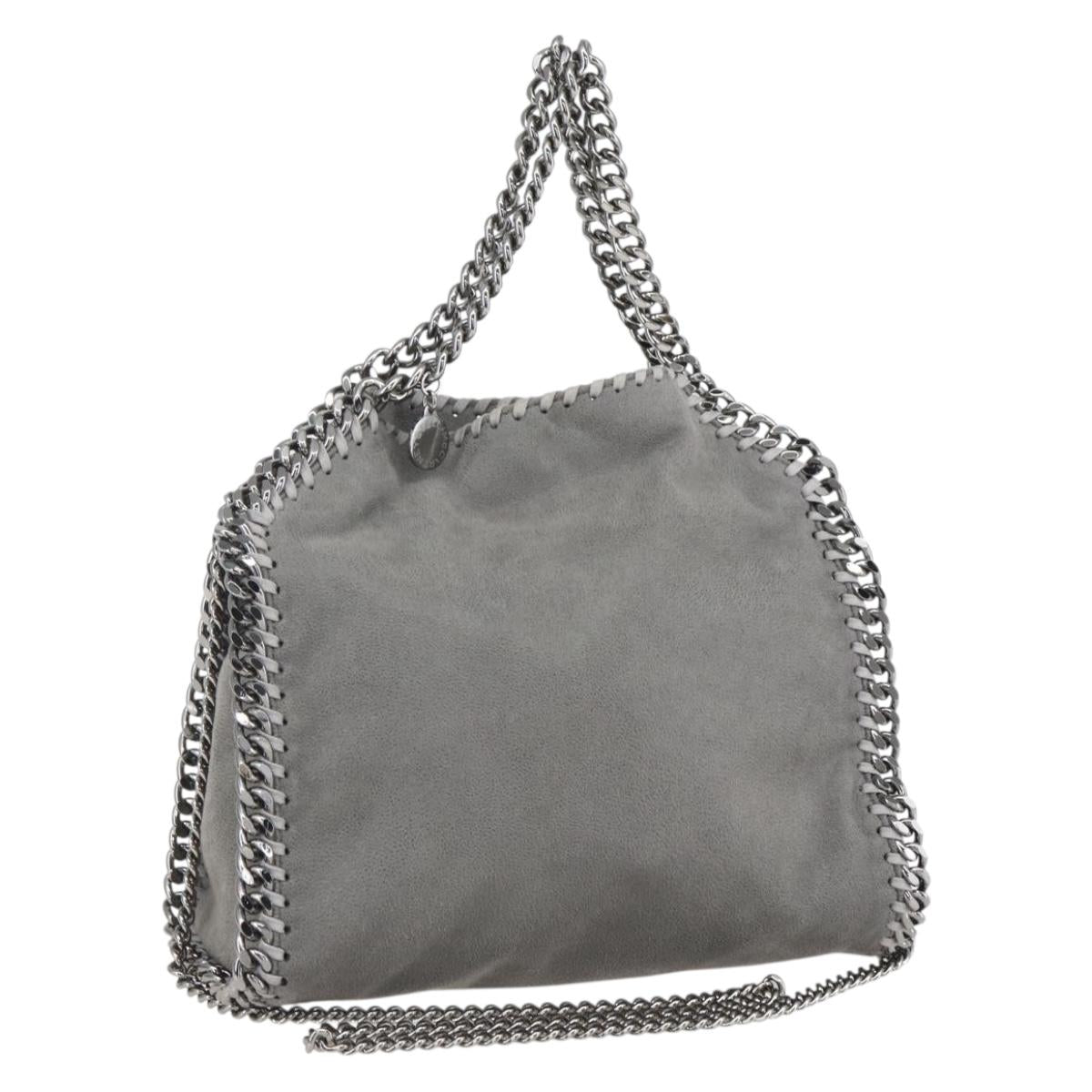 Stella MacCartney Chain Falabella Bag polyester Gray Silver 371223 Auth am10085V