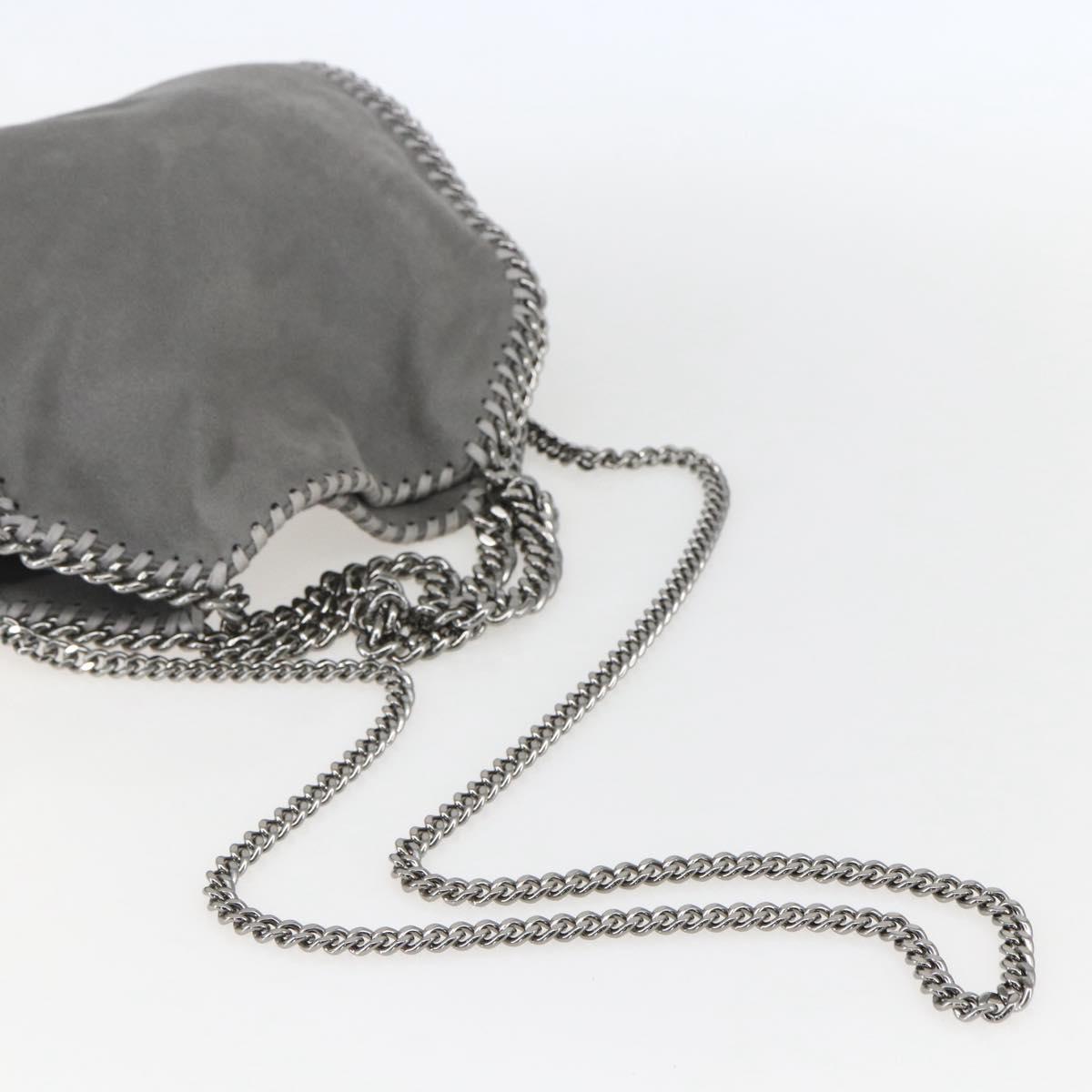 Stella MacCartney Chain Falabella Bag polyester Gray Silver 371223 Auth am10085V