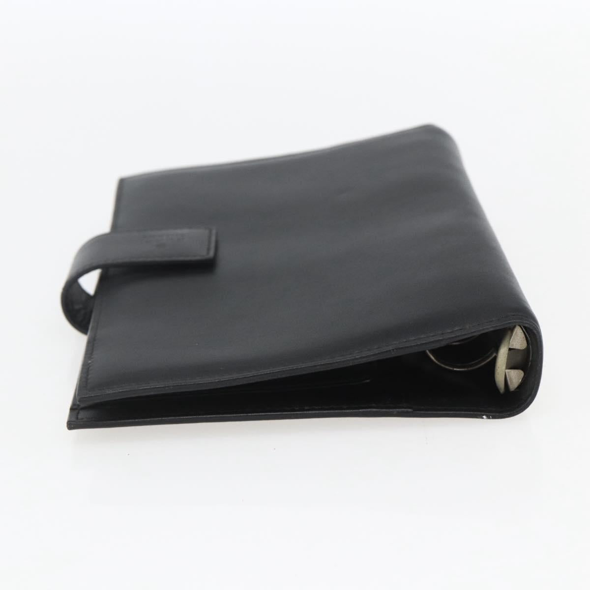 GUCCI Day Planner Cover Leather Black 031 2118 0915 Auth am10095