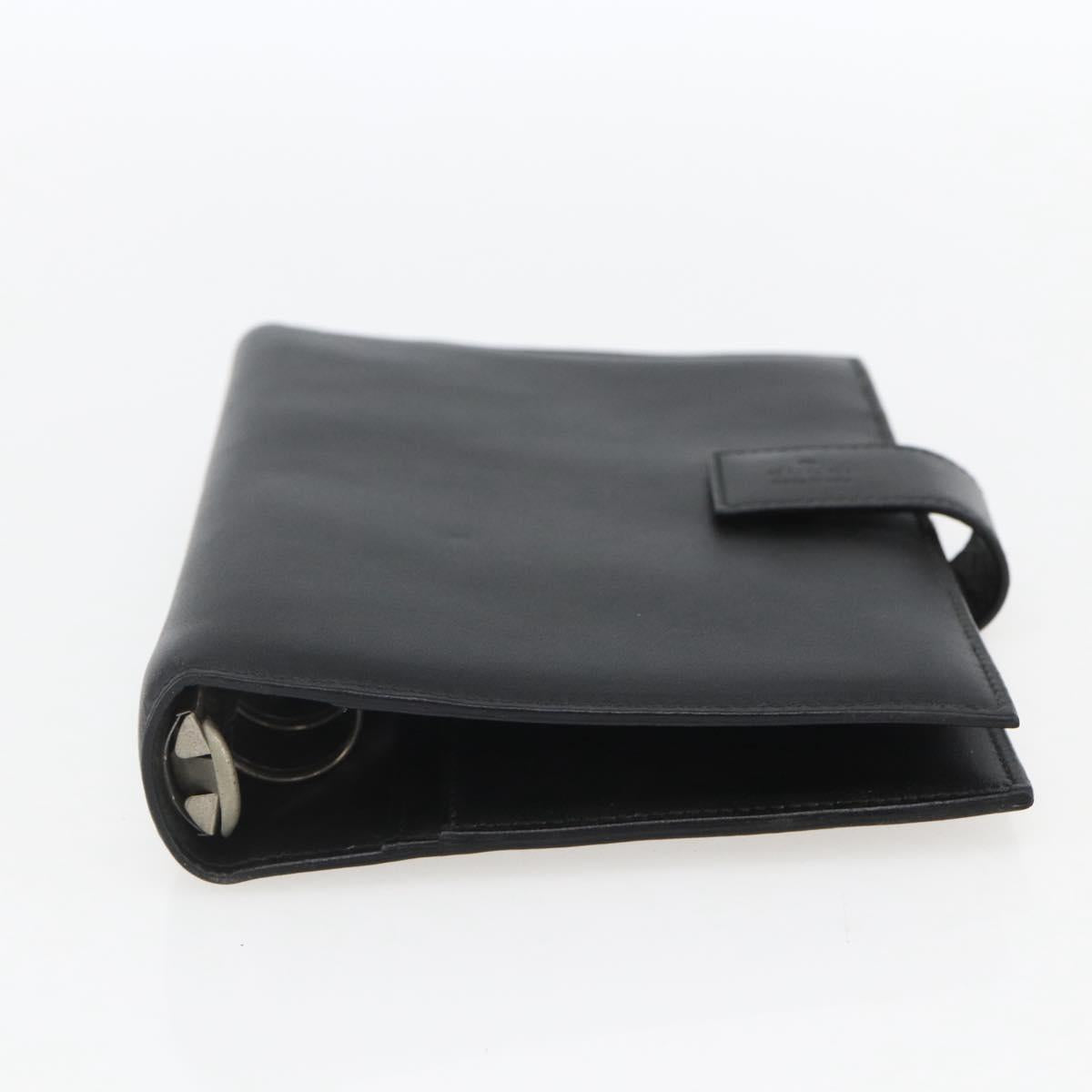 GUCCI Day Planner Cover Leather Black 031 2118 0915 Auth am10095