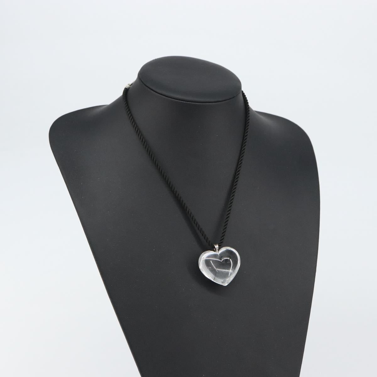 Baccarat Heart Necklace Crystal Clear Auth am10114