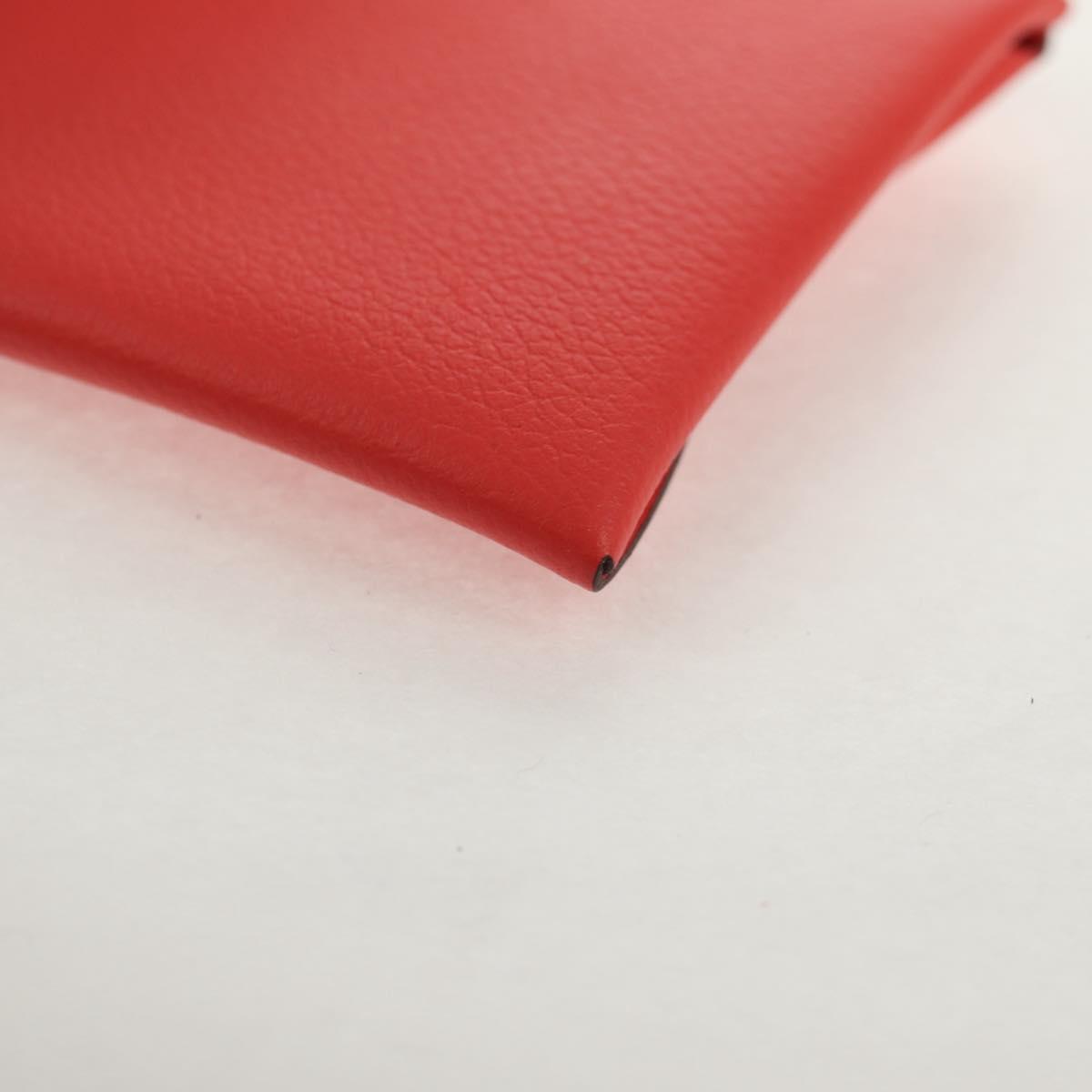 HERMES Epsom Bastia Coin Purse Leather Pink Auth am10117V