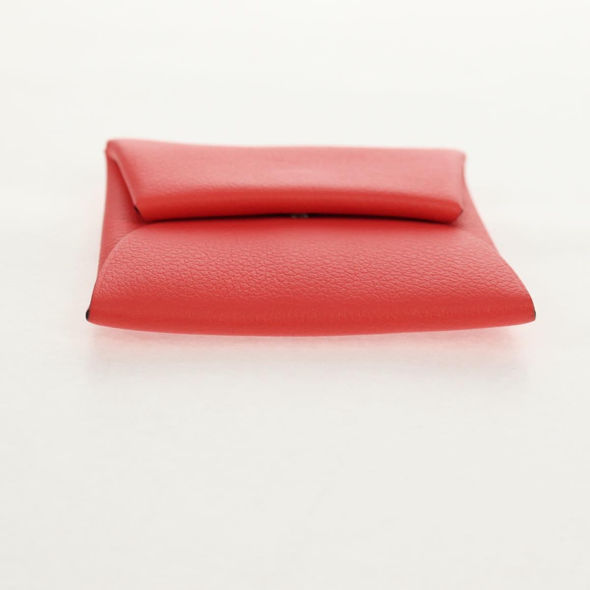 HERMES Epsom Bastia Coin Purse Leather Pink Auth am10117V