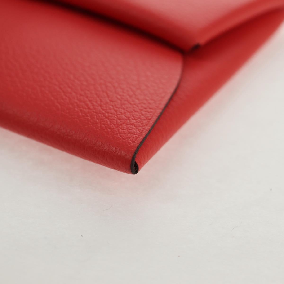 HERMES Epsom Bastia Coin Purse Leather Pink Auth am10117V