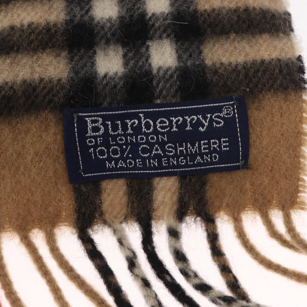 Burberrys Nova Check Scarf Cashmere Beige Auth am10136