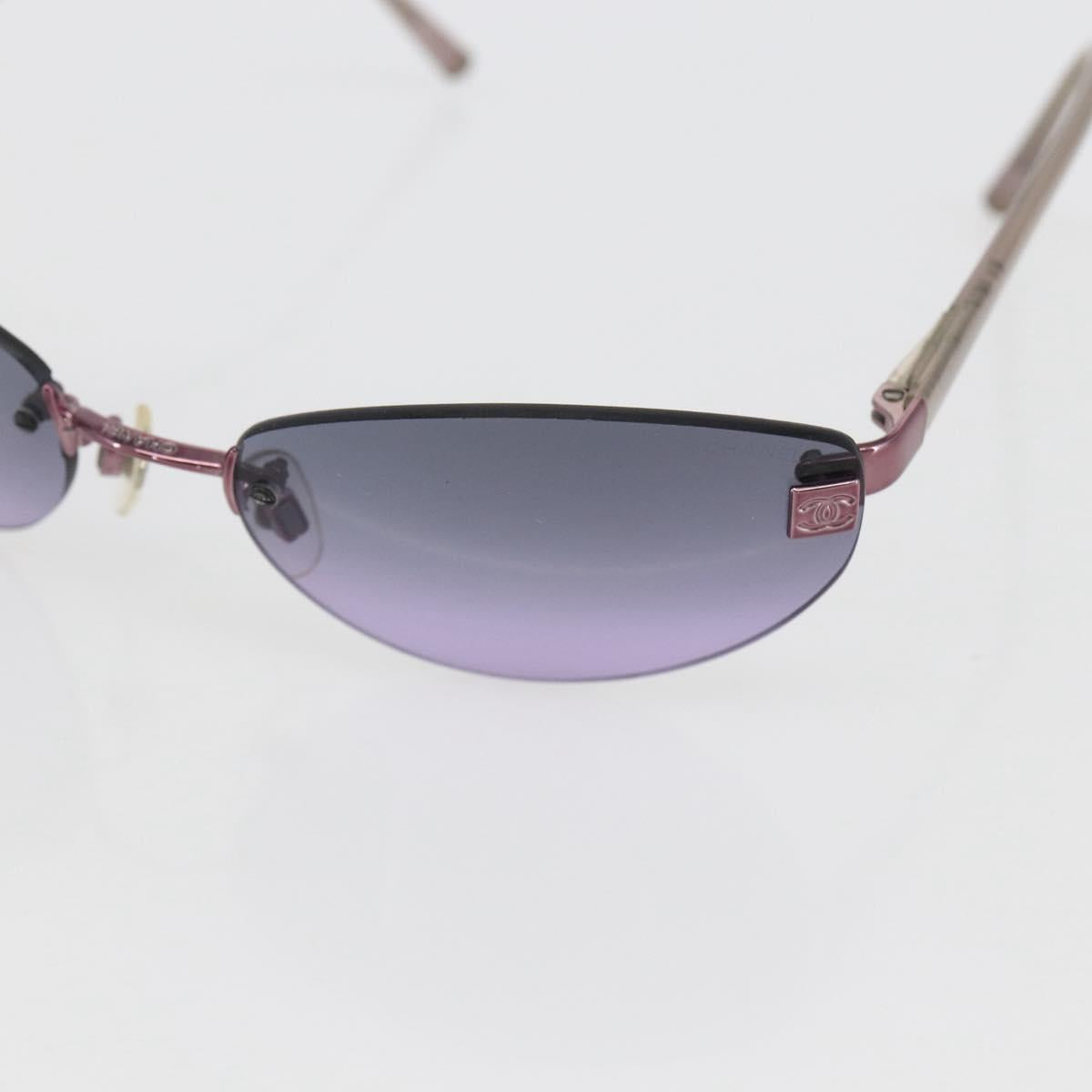 CHANEL Sunglasses metal Purple CC Auth am10147