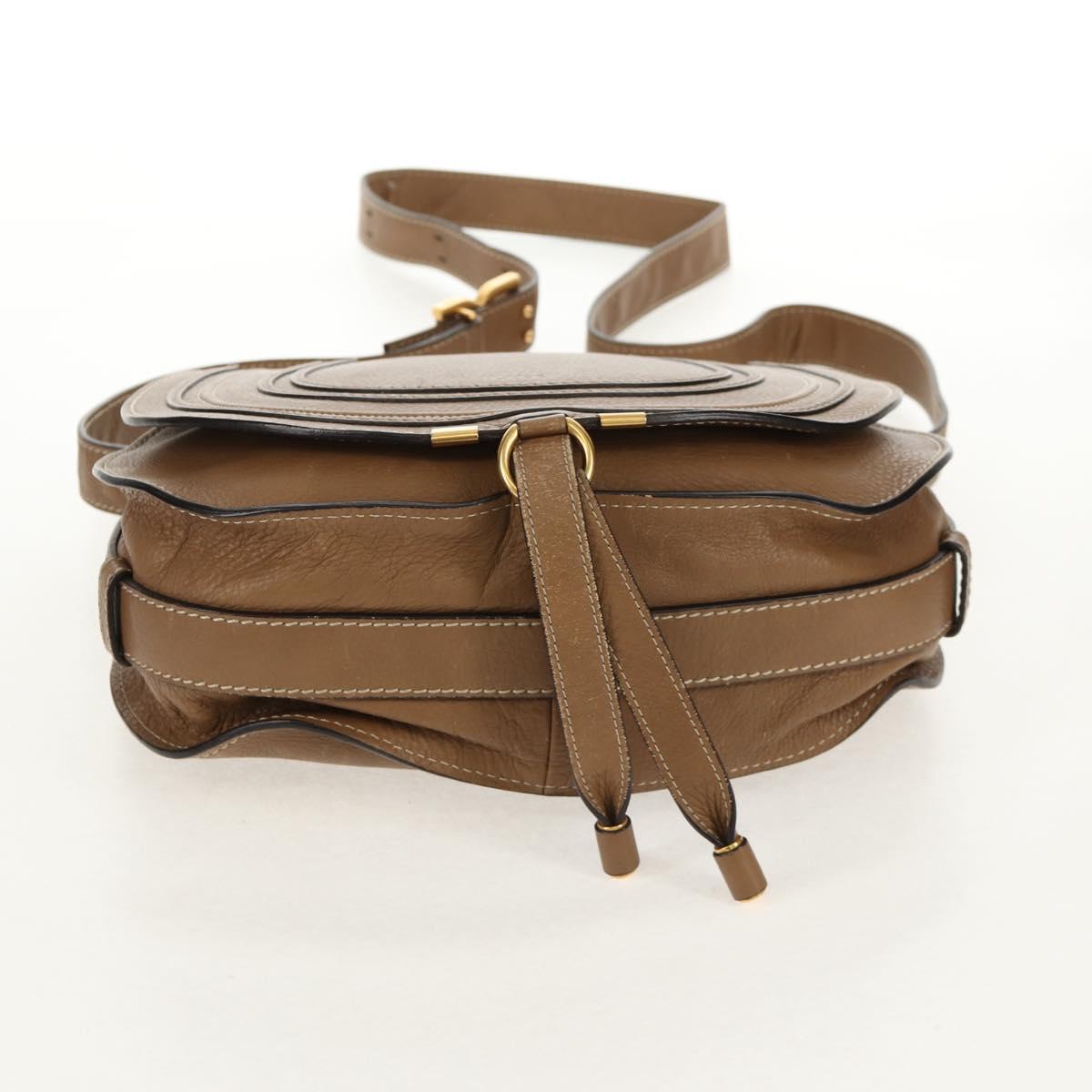 Chloe Mercy Shoulder Bag Leather Beige Gold Auth am10151