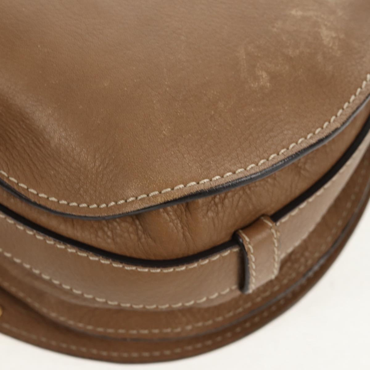 Chloe Mercy Shoulder Bag Leather Beige Gold Auth am10151
