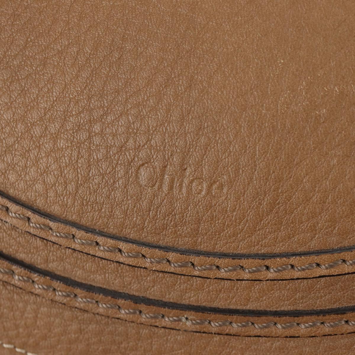 Chloe Mercy Shoulder Bag Leather Beige Gold Auth am10151