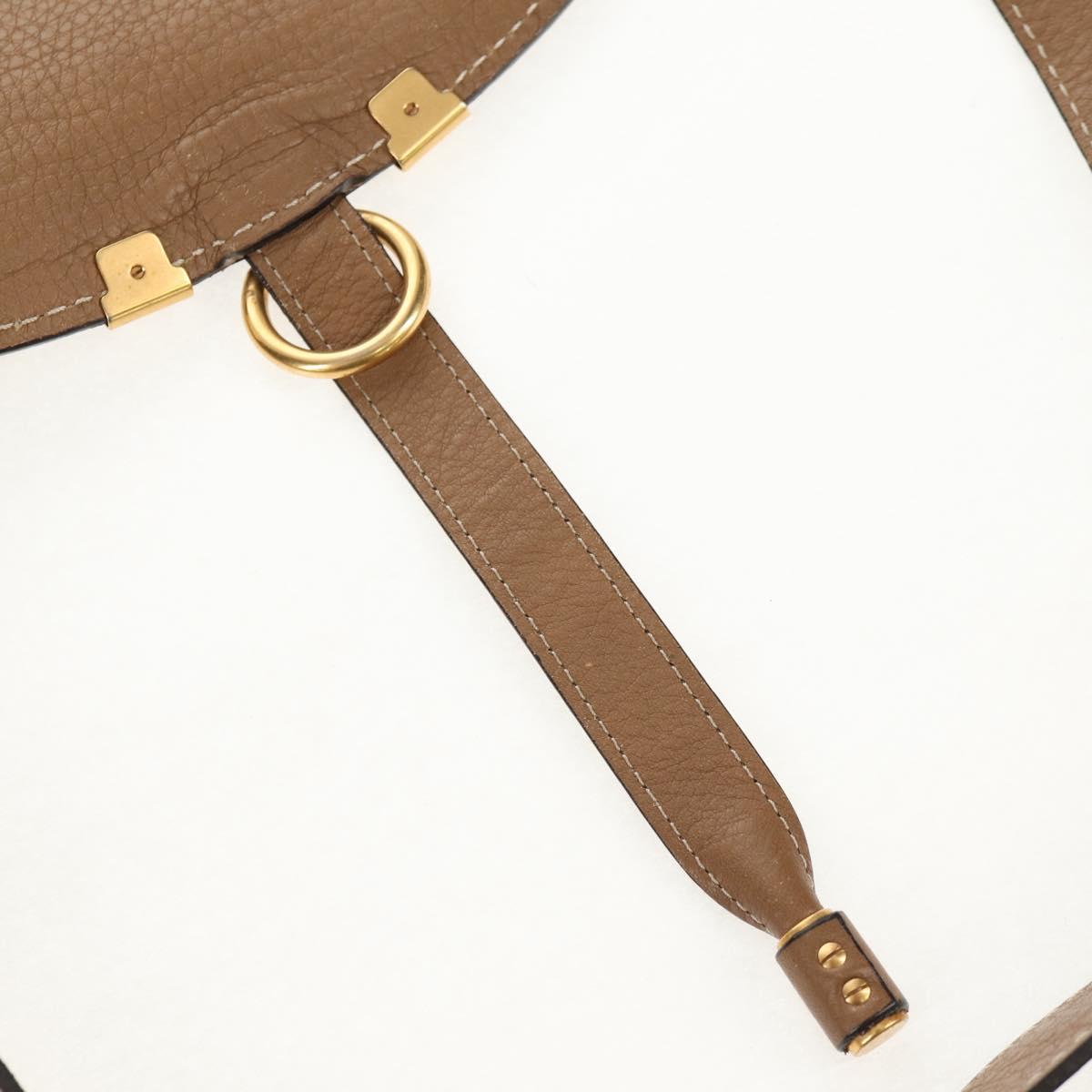Chloe Mercy Shoulder Bag Leather Beige Gold Auth am10151