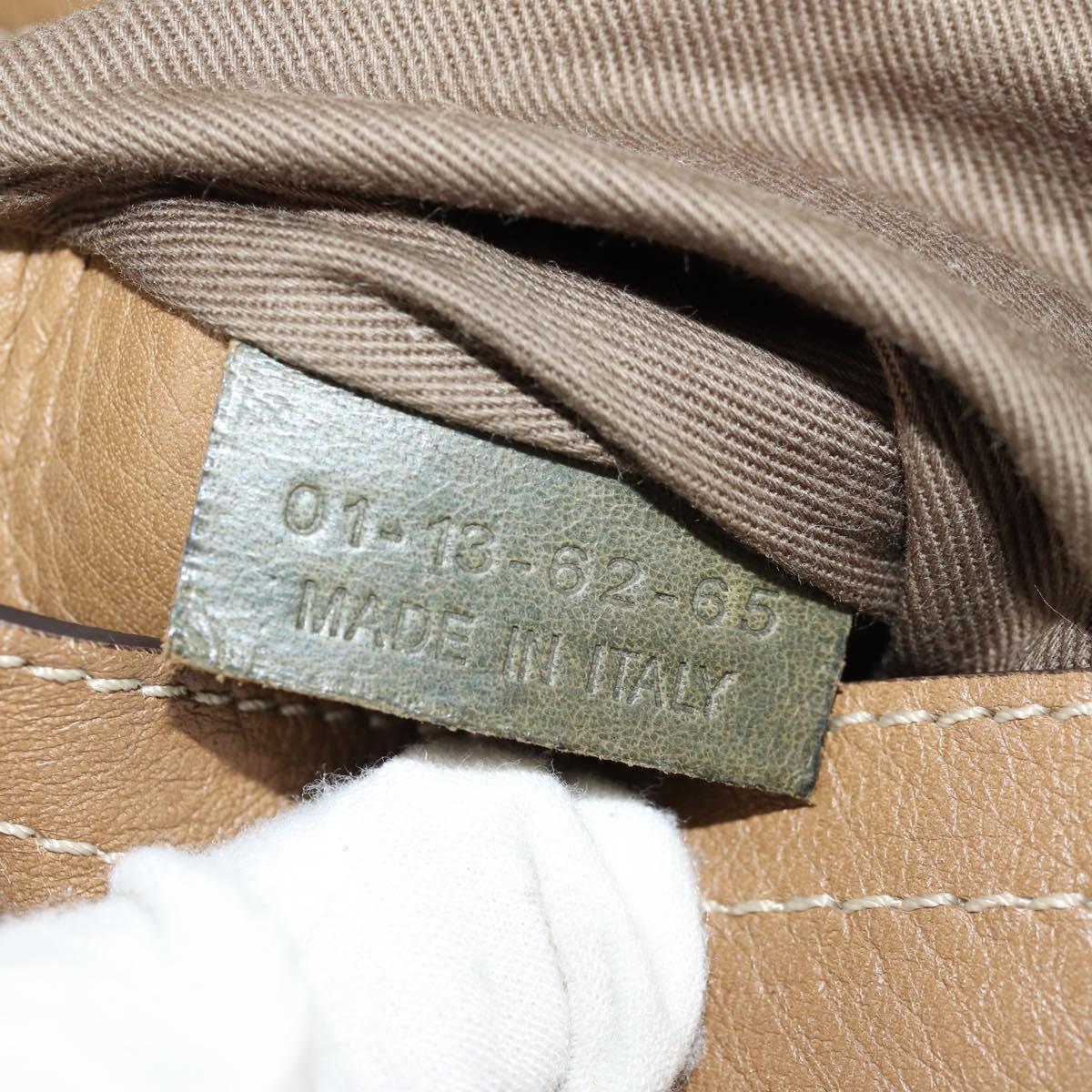 Chloe Mercy Shoulder Bag Leather Beige Gold Auth am10151