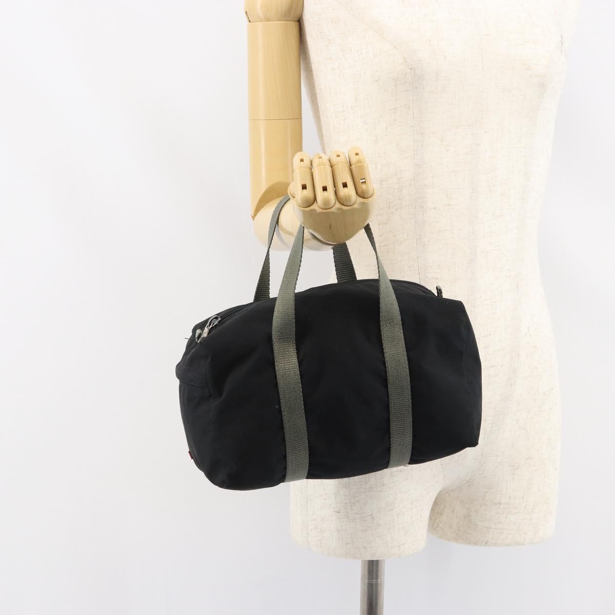 PRADA Sports Hand Bag Nylon Black Silver Auth am10157