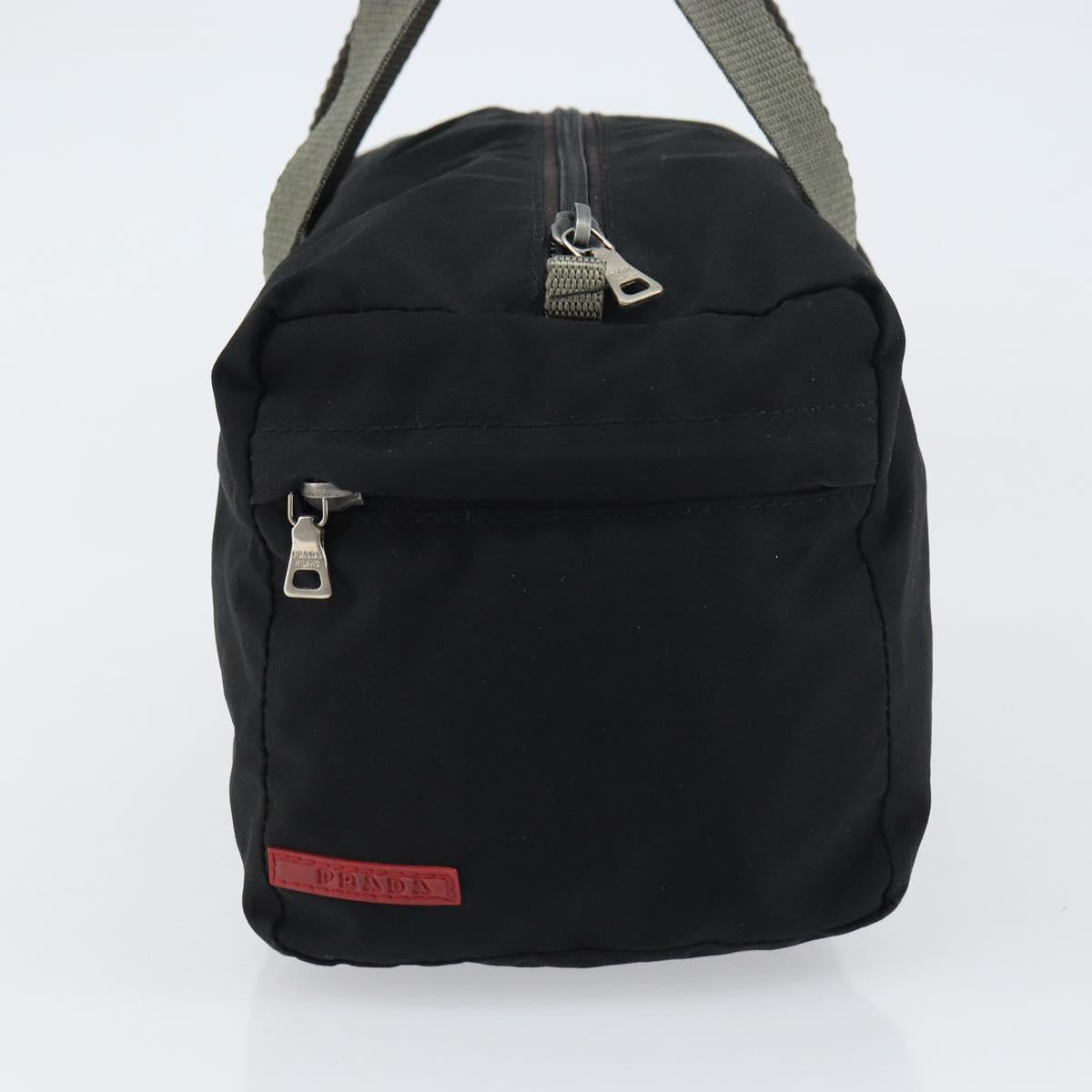 PRADA Sports Hand Bag Nylon Black Silver Auth am10157