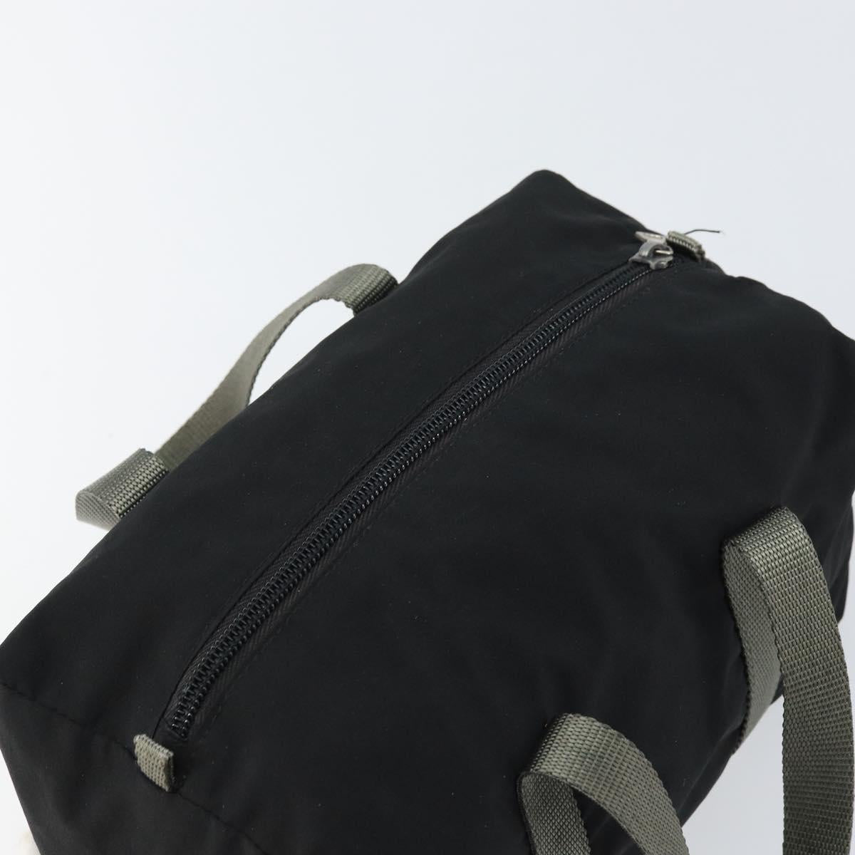PRADA Sports Hand Bag Nylon Black Silver Auth am10157