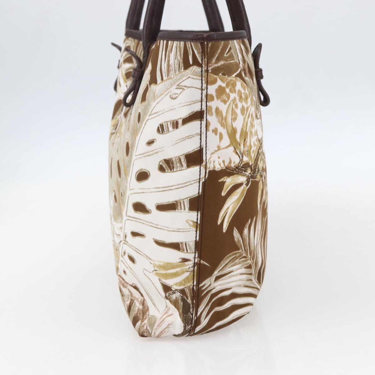 Salvatore Ferragamo Tote Bag Canvas Brown Gold Auth am10161