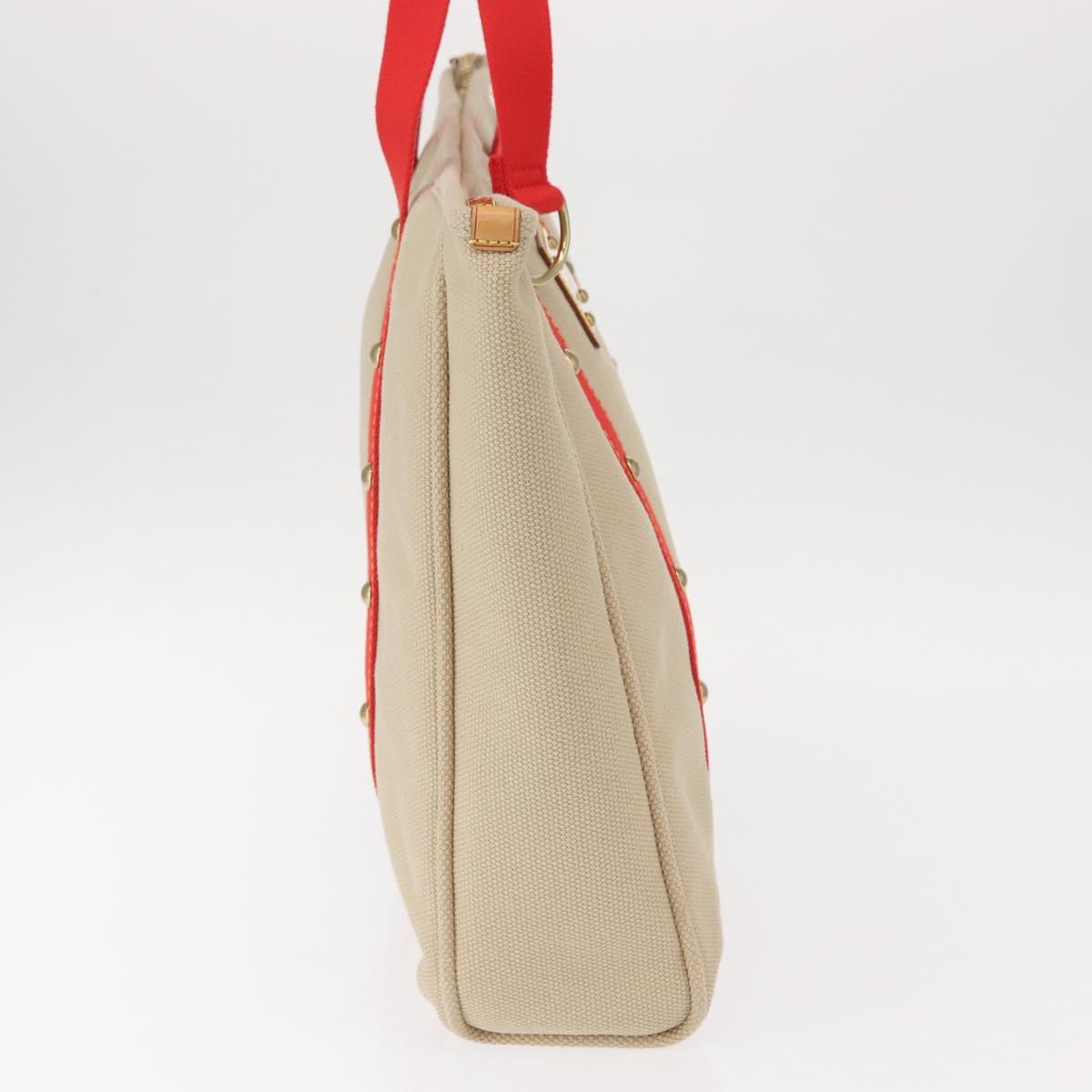 LOUIS VUITTON Antigua Hippo GM Tote Bag Canvas Beige Red M40032 LV Auth am10165V